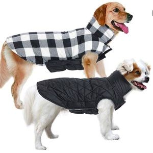 Plaid Dog Jackets - Reversible - Windproof - Waterproof